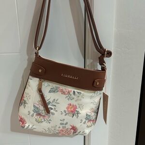Fiorelli Floral Crossbody Bag in Cream and Brown